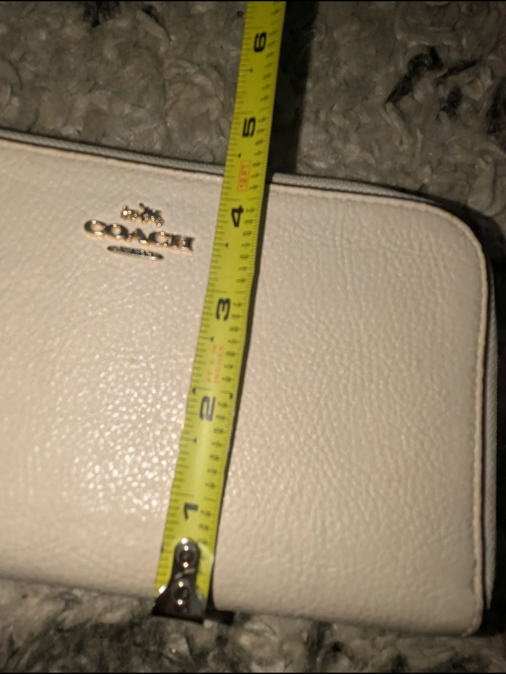 Coach Pebbled Leather Zip Wallet in Light Pink